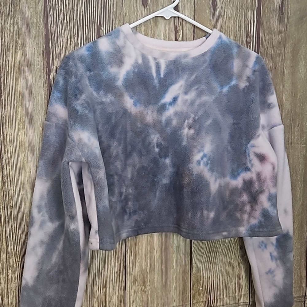 ASOS Crop Top Tie Dye Shirt Sz 0 Soft Pink Purple